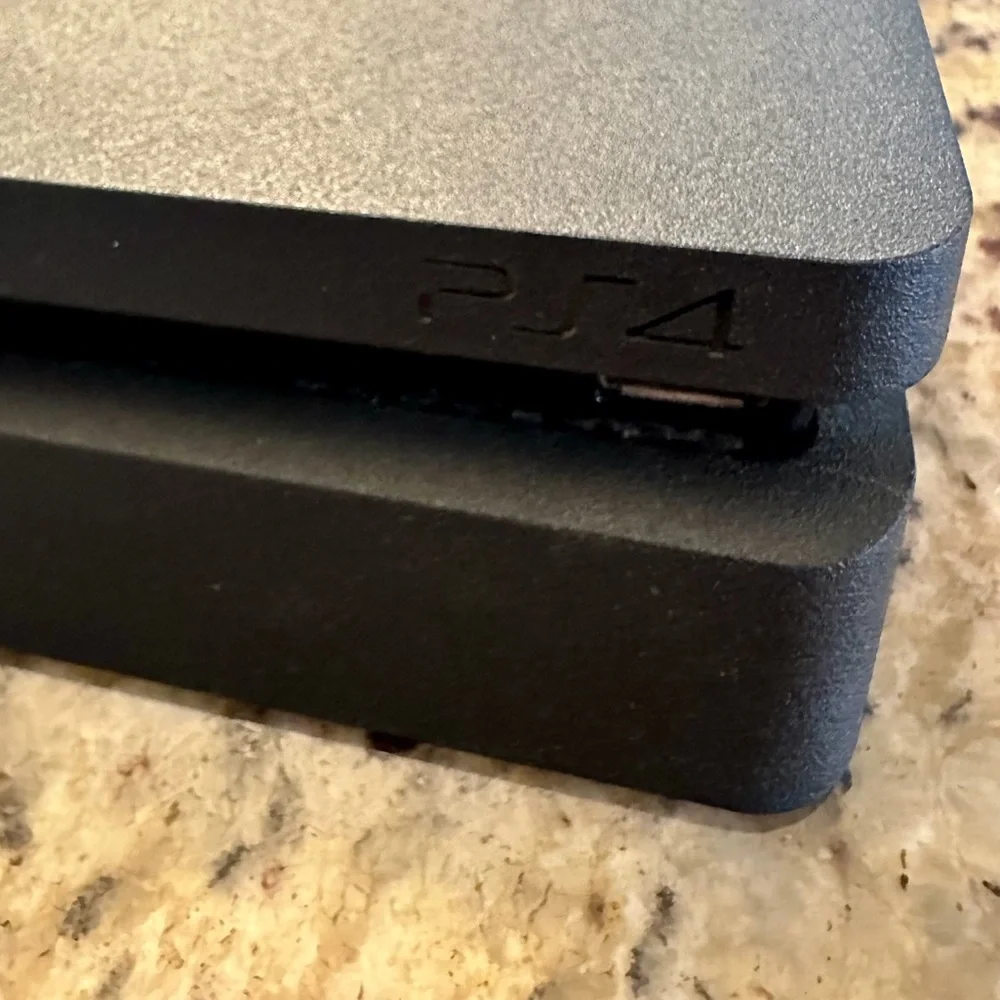 PlayStation PS4 Console with Gold and Black Controllers and 7 Physical Games